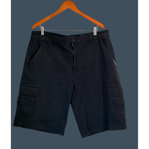 Akademiks Mens Black Cargo Shorts Size 40 Cotton/Spandex with Multiple Pockets & - Picture 1 of 6
